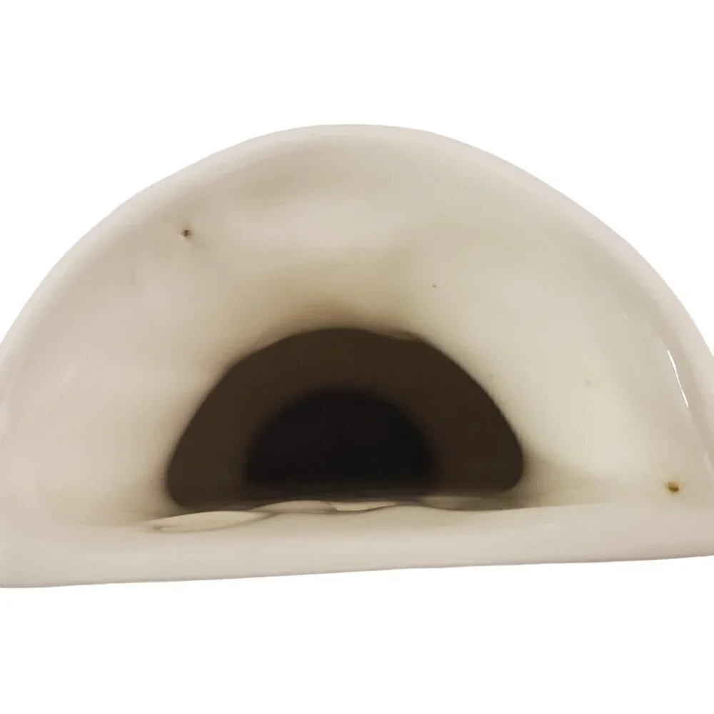 SIGNED Art Ceramic Ivory with Gold Accent Tabletop Wall Vase